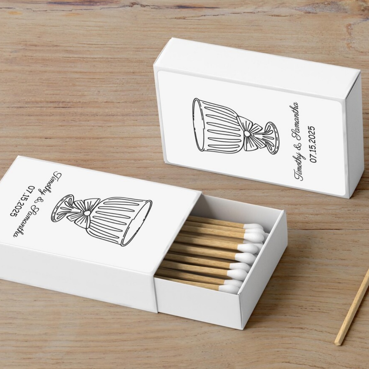 Champagne Tower Set - パーソナライズマッチ箱 - カスタムマッチブックセット - 結婚式の引き出物 -