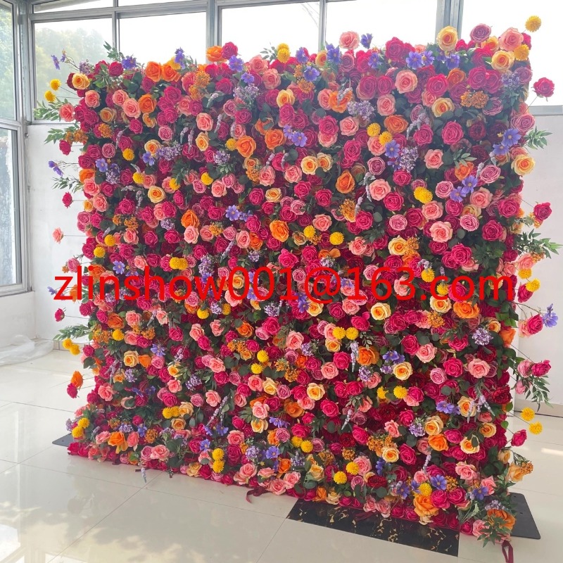 Wedding Party Supply Rentals - イベントパーティーレンタル用品アイテムフォトブース小道具シルク5Dハンギング8x8フラワーウォール背景 結婚式パーティー用