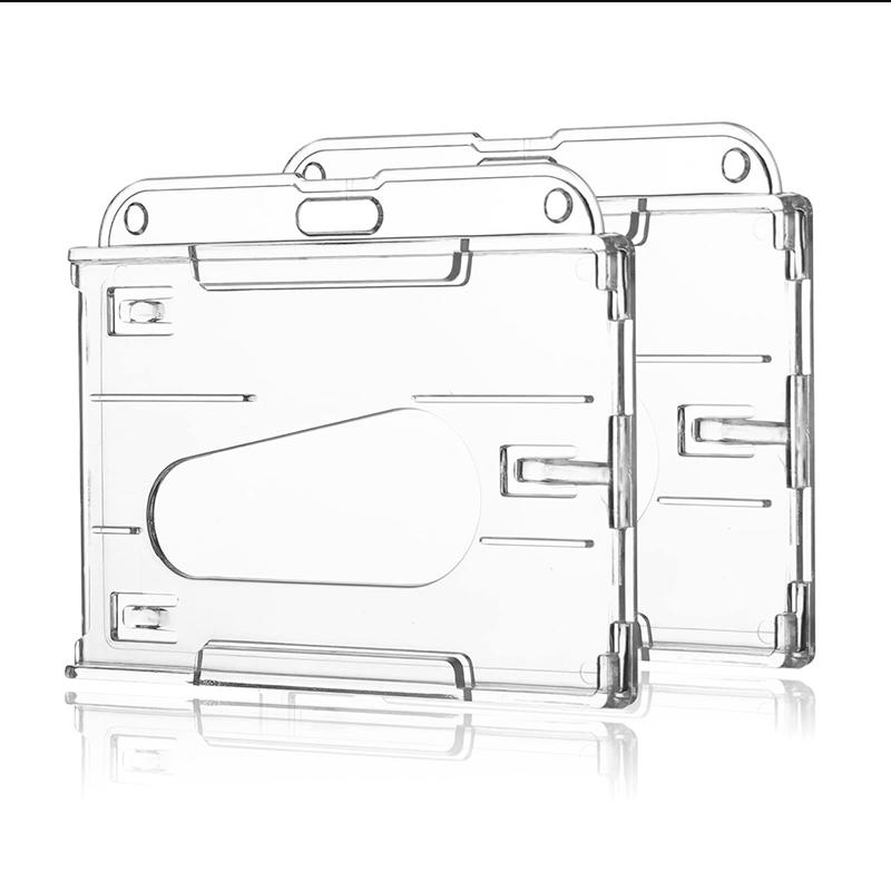 Place Card Holder - 透明カードスロット付きIDタグバッジホルダー、バッジリール、クレジットカード用ハードスリーブ、多目的スターチェイシングカードスリーブ