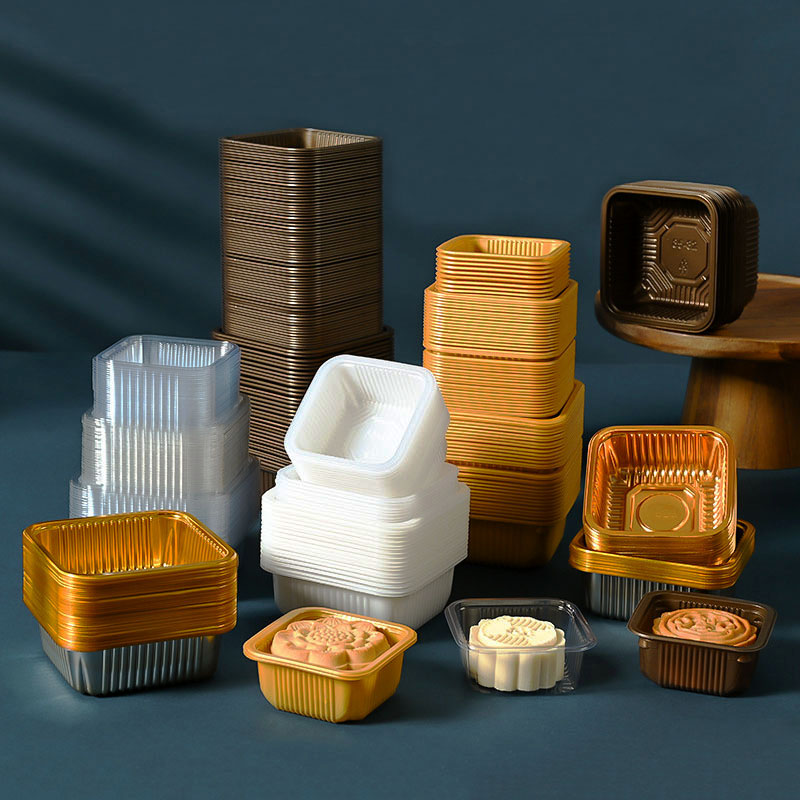 Wedding Supply.Box - 100 個月餅プラスチックトレイ PET ペストリーケーキ卵黄クリスプ厚み PP トレイ中秋節パーティー用品スナックブリスターボックス