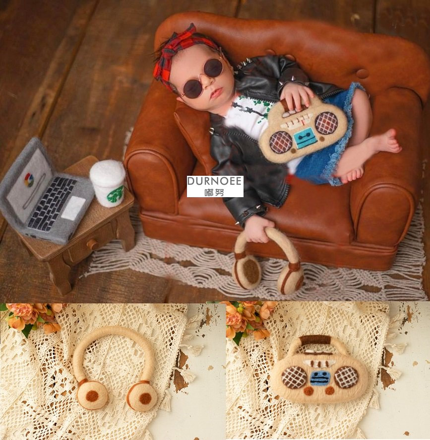 ウールフェルト人形新生児の写真の小道具手作りdiyフェルトキ - Photo Booth Prop のレビューと価格