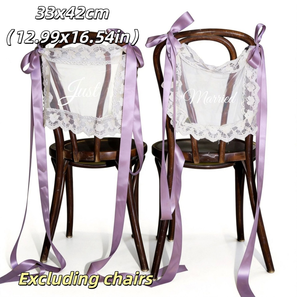 2 個のパーソナライズされたレースの新婚椅子サイン、新郎新婦 - Champagne Tower Set のレビューと価格