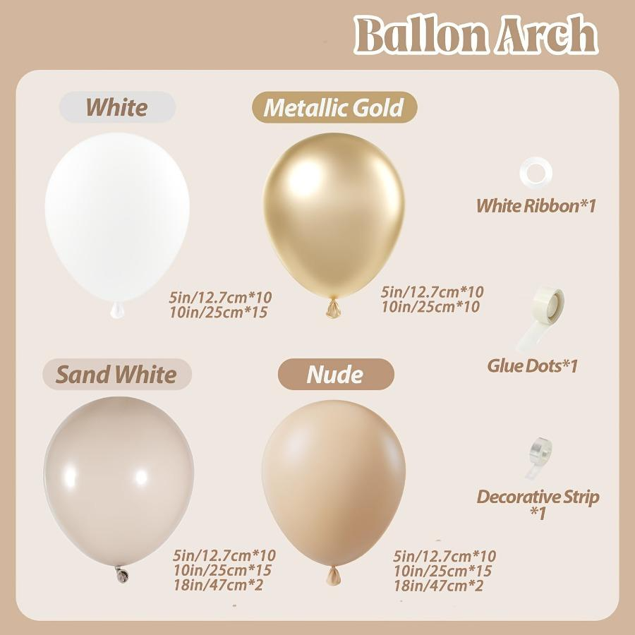 102個入り ホワイトサンドメタリックゴールデンヌード ラテ - Wedding Supply Kit のレビューと価格
