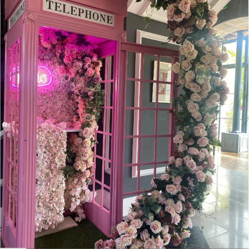 カスタムピンクの電話ボックス、フラワーサロン装飾、写真撮影用 - Photo Booth Prop のレビューと価格