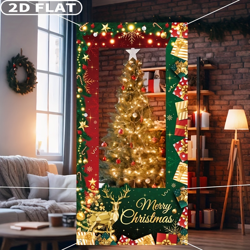 2D フラット 1 個 グリーン クリスマス パーティー フ - Photo Booth Prop のレビューと価格