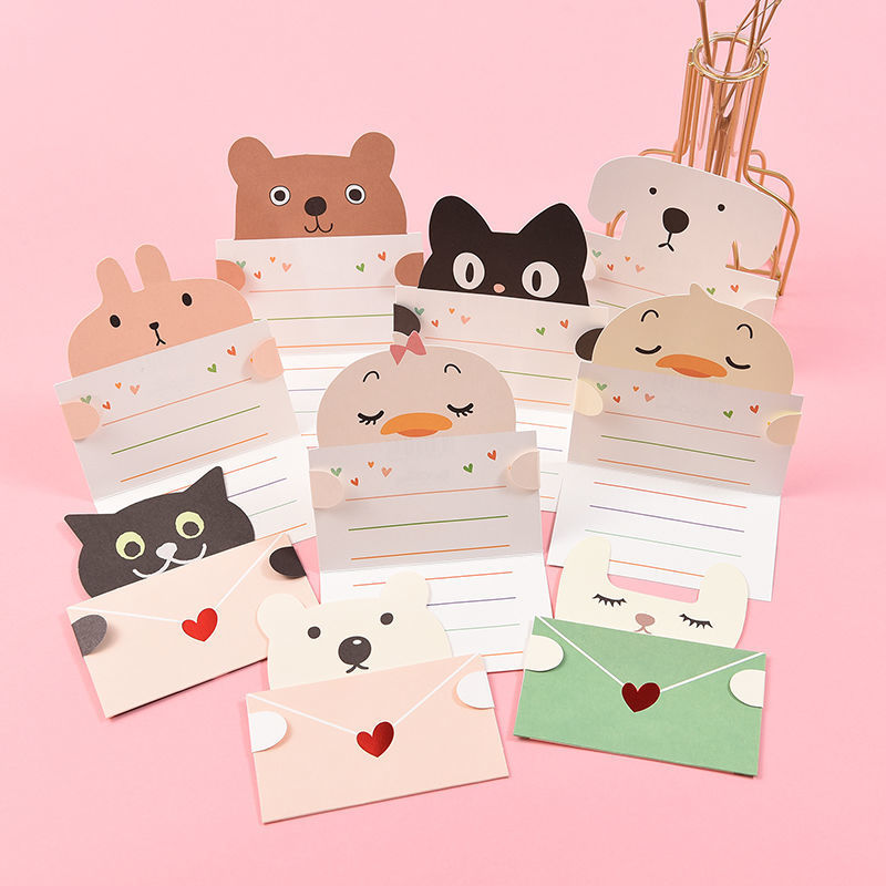 9 個漫画動物ギフトカード封筒折りグリーティングカードホリデ - Wedding Sutra のレビューと価格