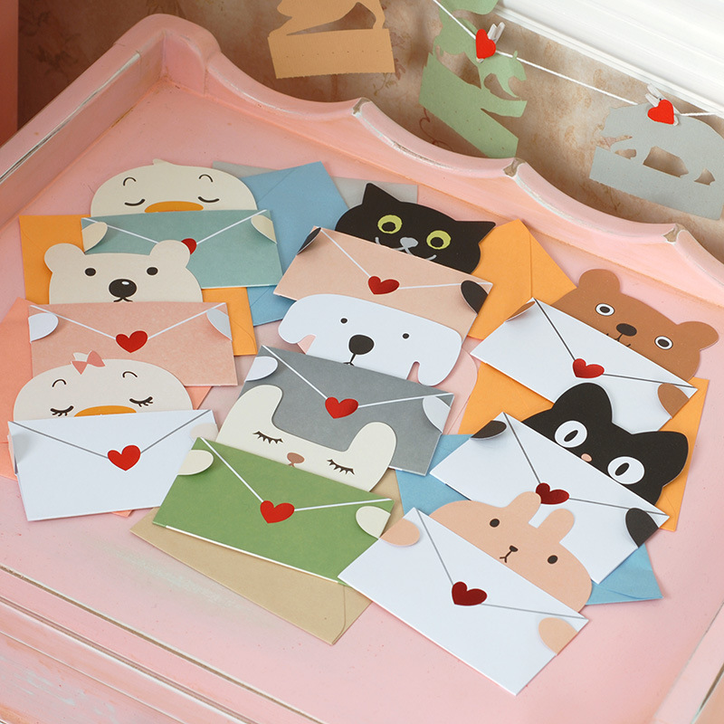 9 個漫画動物ギフトカード封筒折りグリーティングカードホリデ - Wedding Sutra のレビューと価格