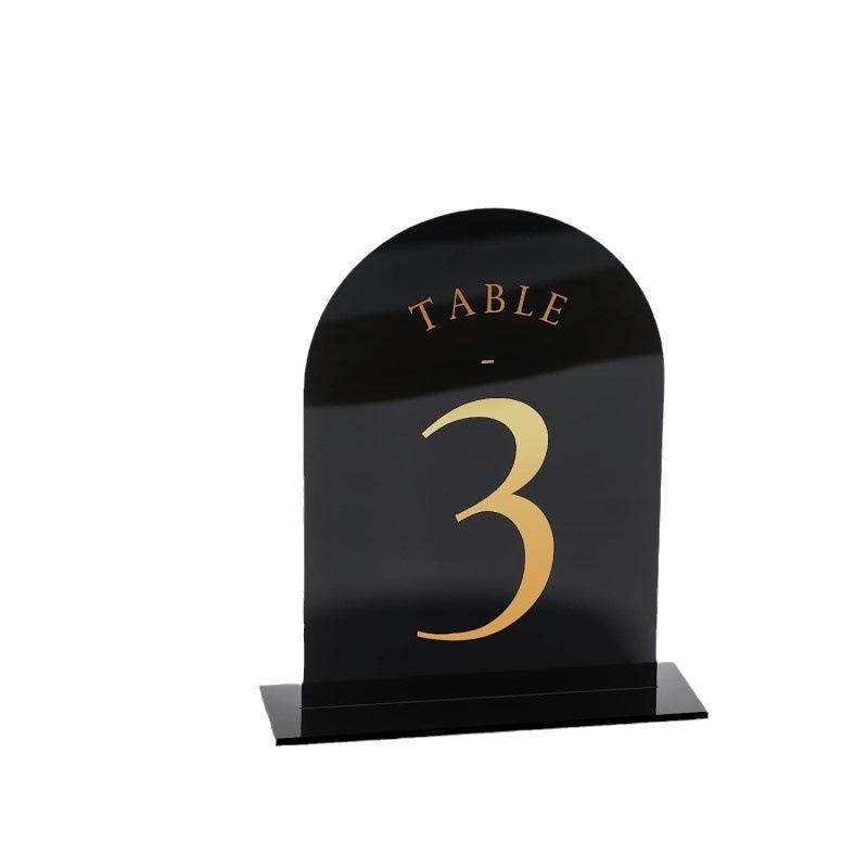 センターピース、テーブルデコレーション、場所カード、黒と金の - Table Number Gold のレビューと価格
