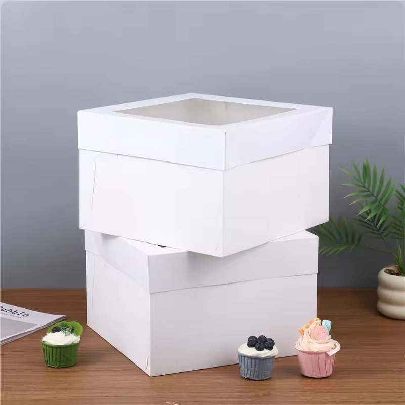 yes2/4/6 個使い捨て白いケーキボックス窓付き結婚式誕 - Wedding Supply.Box のレビューと価格