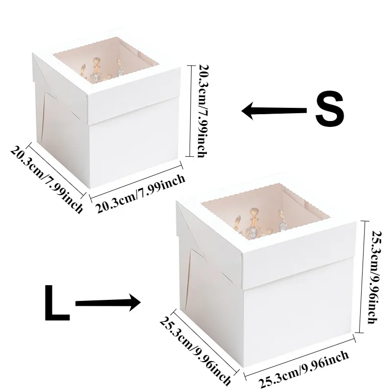 yes2/4/6 個使い捨て白いケーキボックス窓付き結婚式誕 - Wedding Supply.Box のレビューと価格