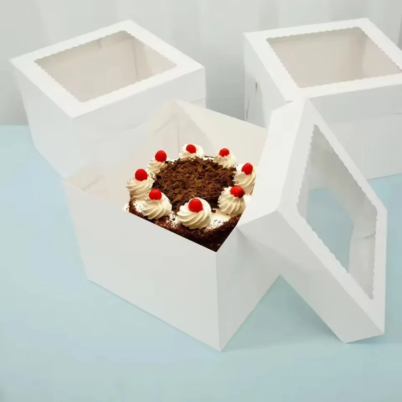 yes2/4/6 個使い捨て白いケーキボックス窓付き結婚式誕 - Wedding Supply.Box のレビューと価格