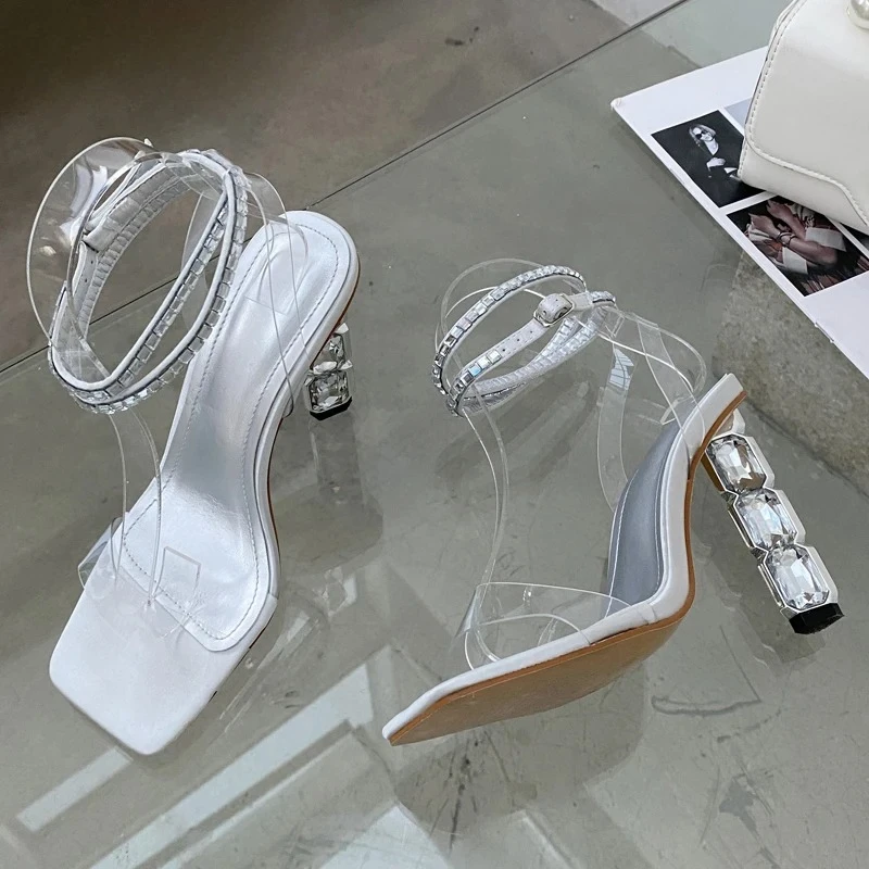 Aneikehセクシーなキラキラ輝くクリスタルヒールサンダル - Wedding Super のレビューと価格
