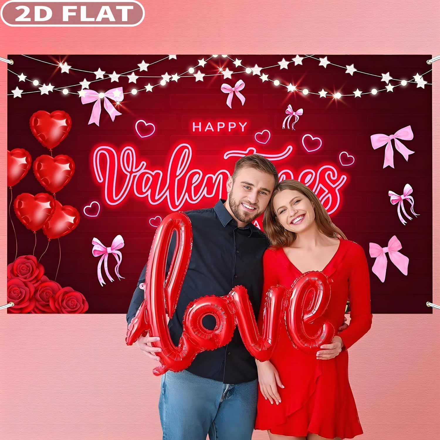 2D フラット 1個 ハッピーバレンタインデー パーティー  - Photo Booth Prop のレビューと価格