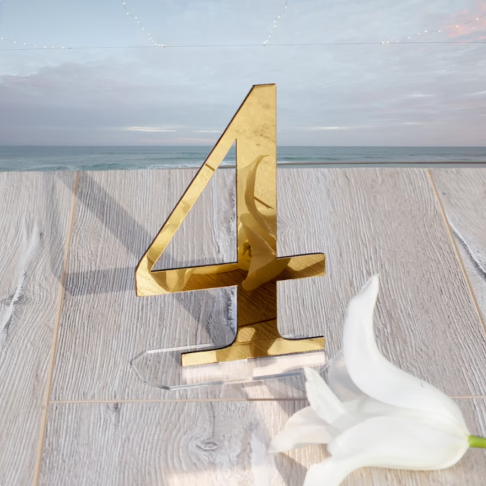 ウェディングミラーゴールドテーブル番号 DIY ロマンチック - Table Number Gold のレビューと価格