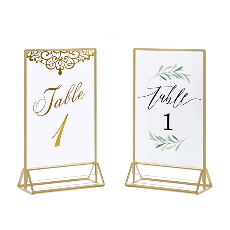 テーブル,メニュー,レシピ,写真用の金の境界線付きの透明なア - Table Number Gold のレビューと価格