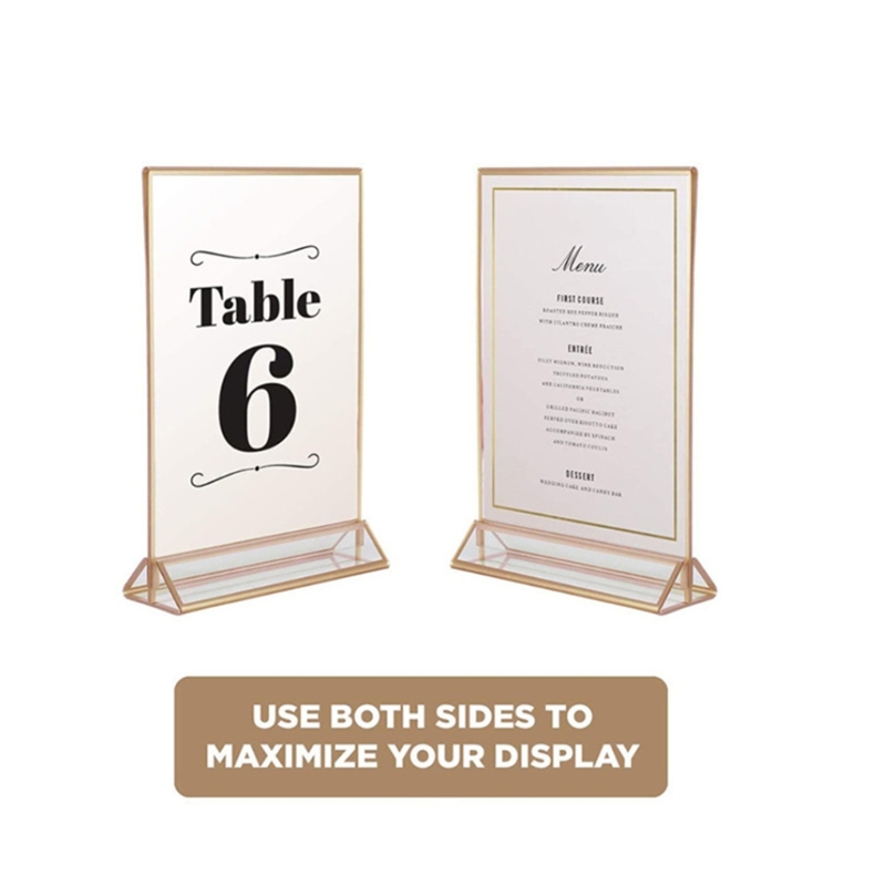 テーブル,メニュー,レシピ,写真用の金の境界線付きの透明なア - Table Number Gold のレビューと価格