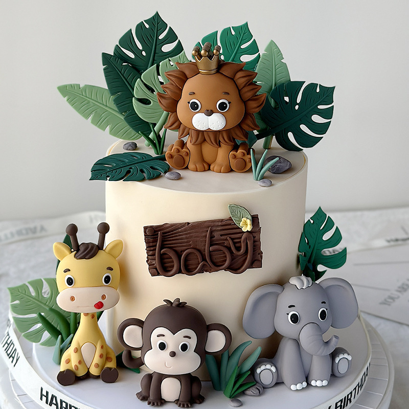 子供のための森とジャングルの動物のケーキの装飾、誕生日パーテ - Wedding Zoo のレビューと価格