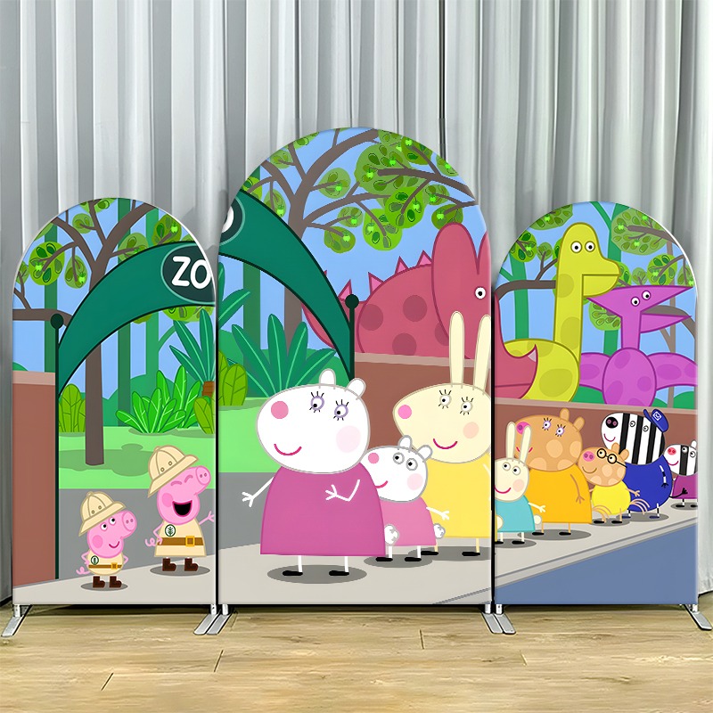 2Dフラットアーチ型背景幕カバー シングルレイヤー ノンスト - Wedding Zoo のレビューと価格