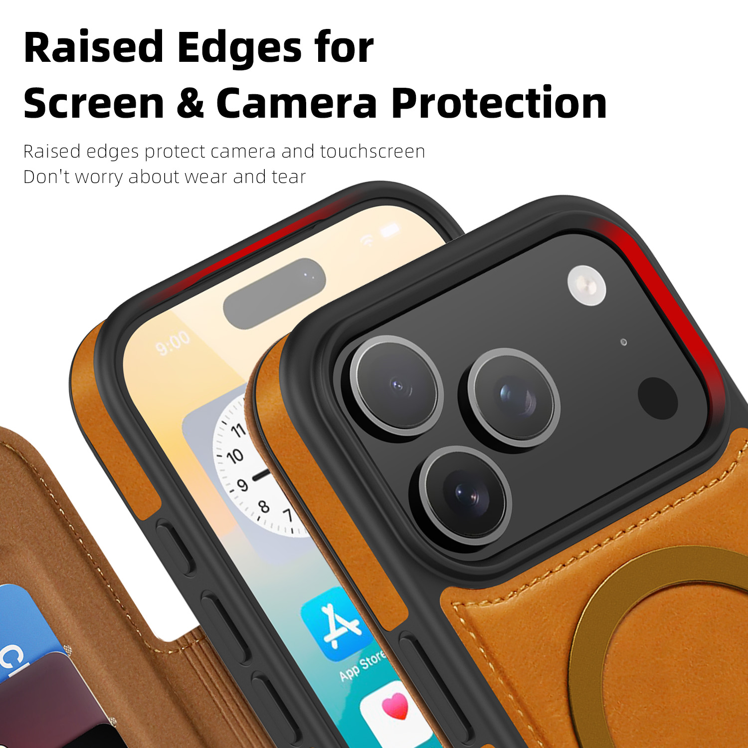 高級マグネット式フリップレザーウォレット、iPhone 16 - Place Card Holder のレビューと価格