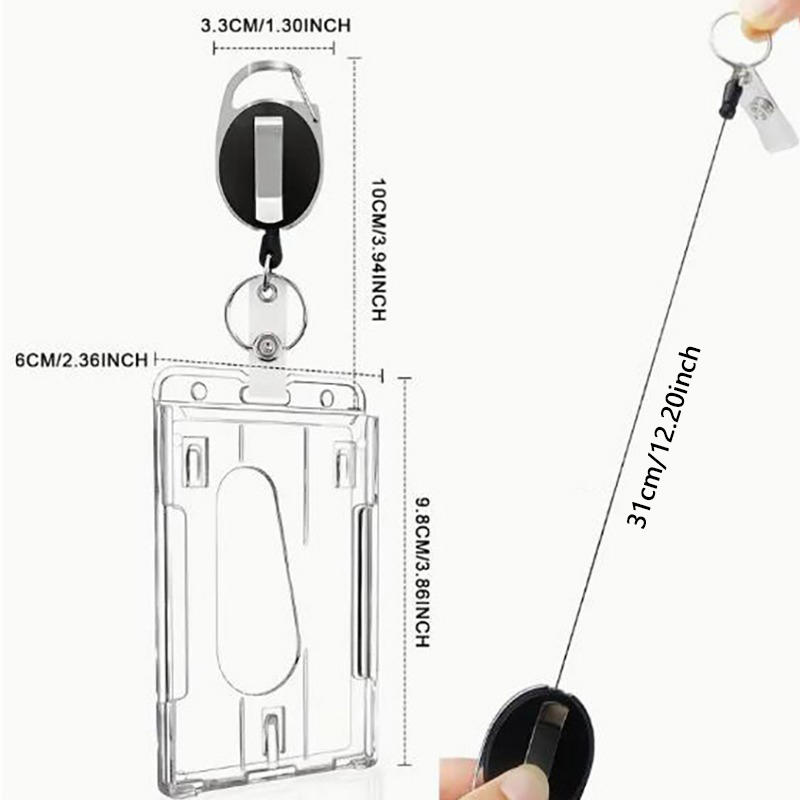 透明カードスロット付きIDタグバッジホルダー、バッジリール、 - Place Card Holder のレビューと価格