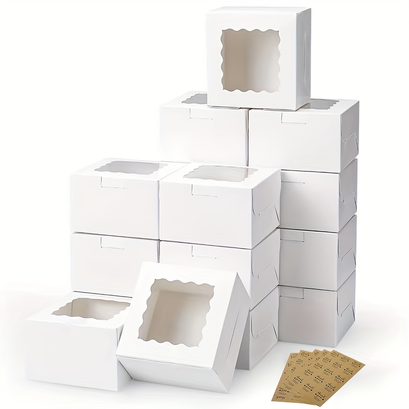 10 個クラフト紙ケーキキャンディボックスオープンウィンドウ - Wedding Supply.Box のレビューと価格