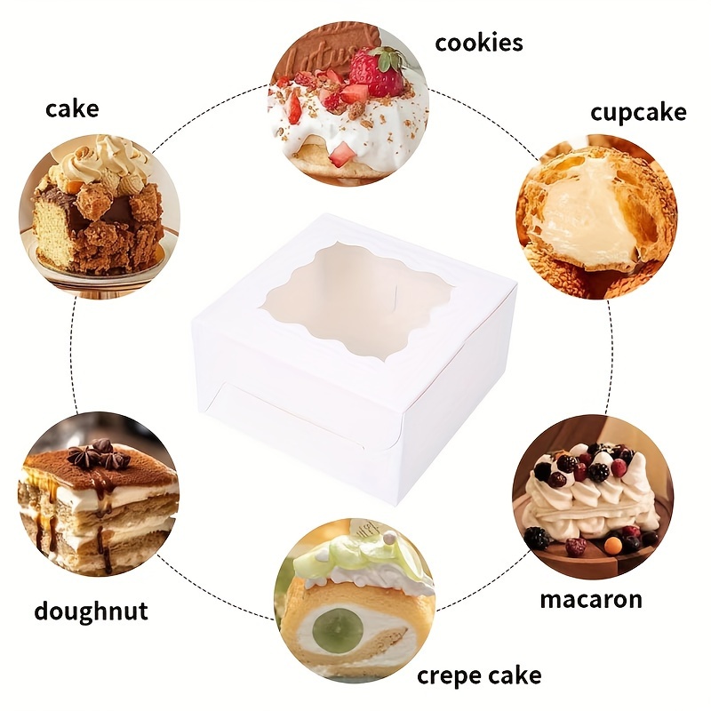 10 個クラフト紙ケーキキャンディボックスオープンウィンドウ - Wedding Supply.Box のレビューと価格