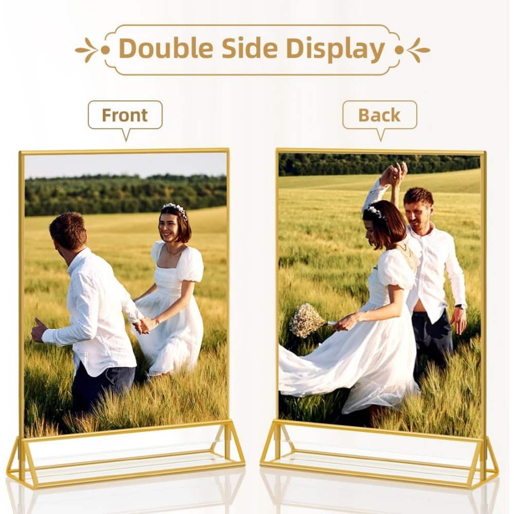 6パック ゴールド 4x6 アクリル製写真フレーム サインホ - Table Number Gold のレビューと価格
