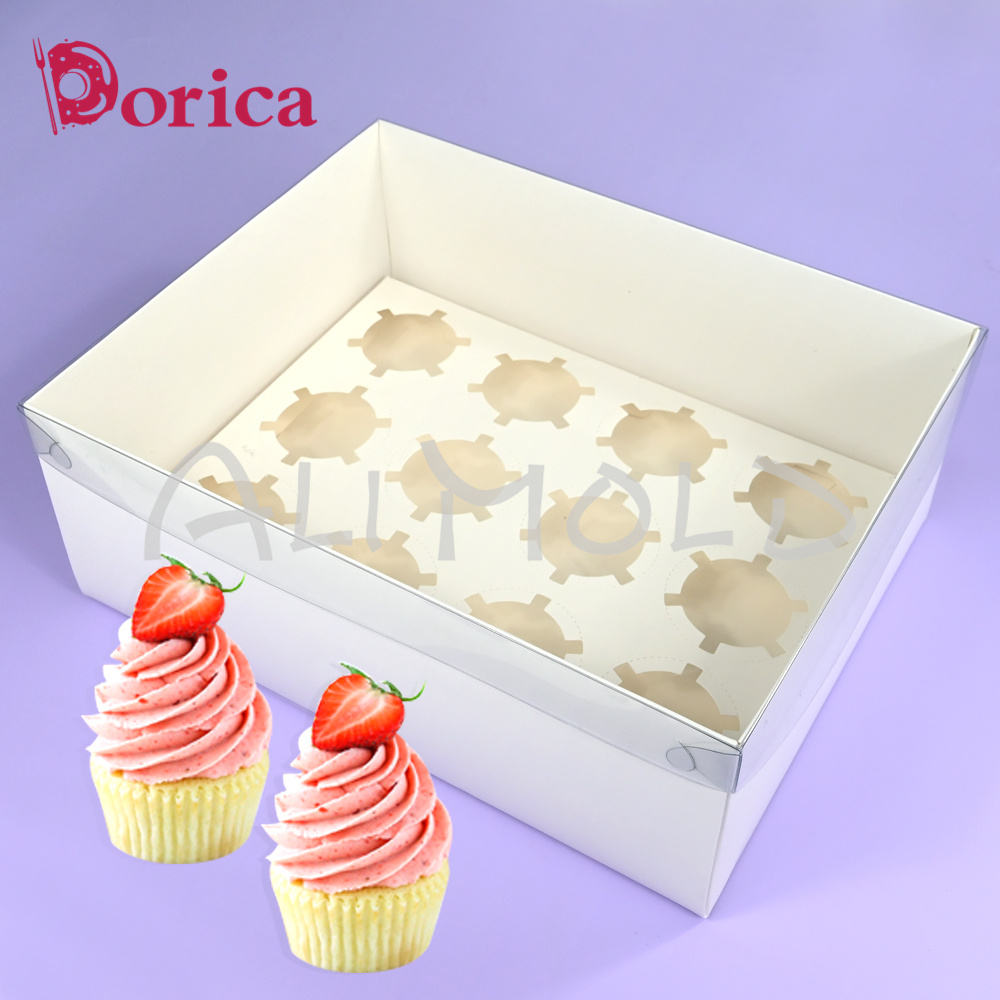 ふた付きカップケーキケーキボックス、おやつ、デザート、ペスト - Wedding Supply.Box のレビューと価格