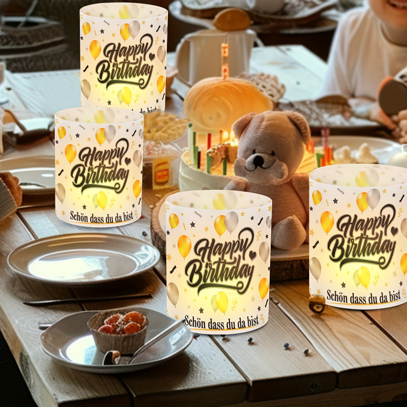 6個入り ブラックゴールドの誕生日テーブルランプシェード - - Table Number Gold のレビューと価格