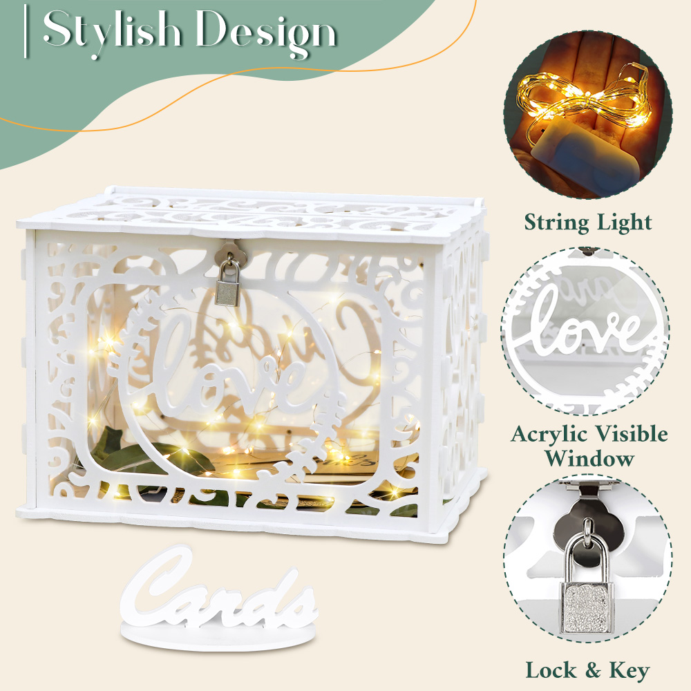 花や結婚式のカード用の木製の花の段ボール箱,お祝いの装飾用品 - Wedding Supply.Box のレビューと価格