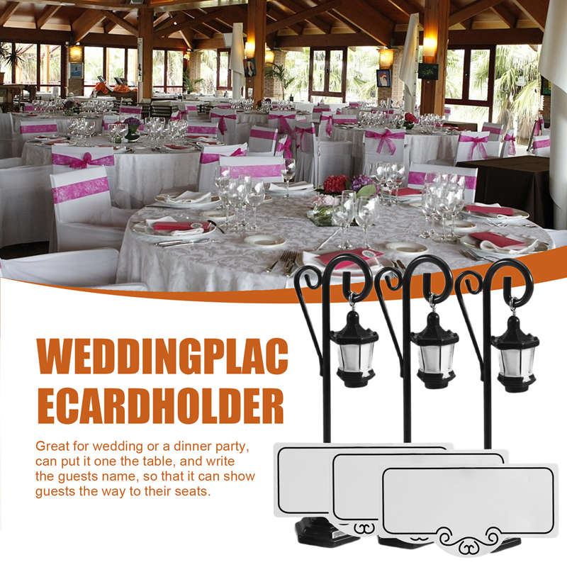 5 個の街灯型結婚披露宴席札ホルダー番号名前テーブルメニュー - Place Card Holder のレビューと価格